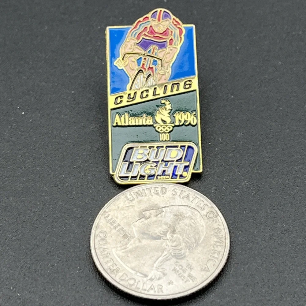 1996 Atlanta Olympics Cycling Event Bud Light Beer‎ Sponsor Lapel Hat Pin